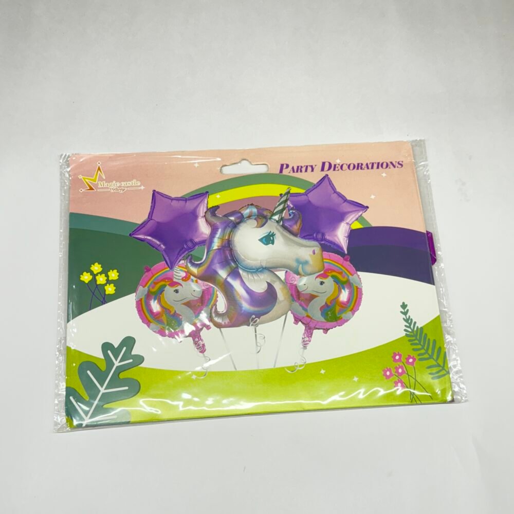 Themes 5 Piece Foil Balloon - Lavenderunicorn