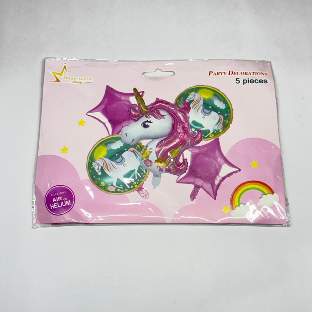 Themes 5 Piece Foil Balloon - Pinkunicorn