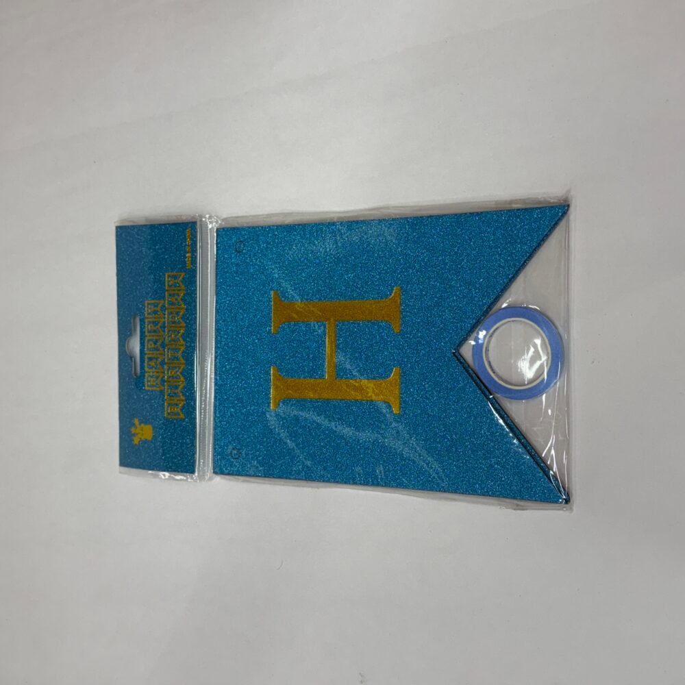 Glitter Border Happy Birthday Banner - Blue