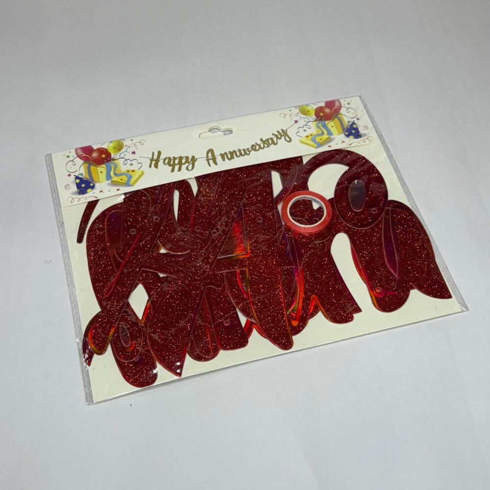 Happy Anniversary Paper Banner - Red