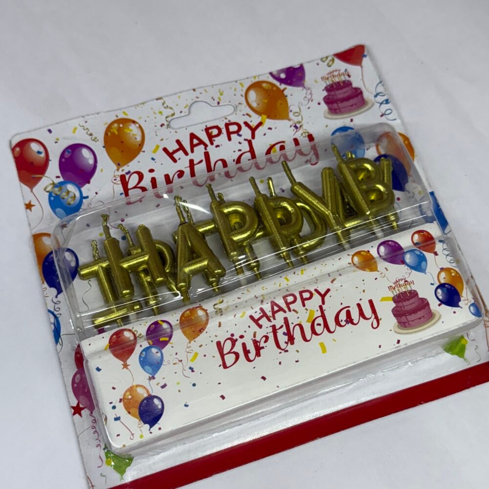 Happy Birthday Candle - Gold