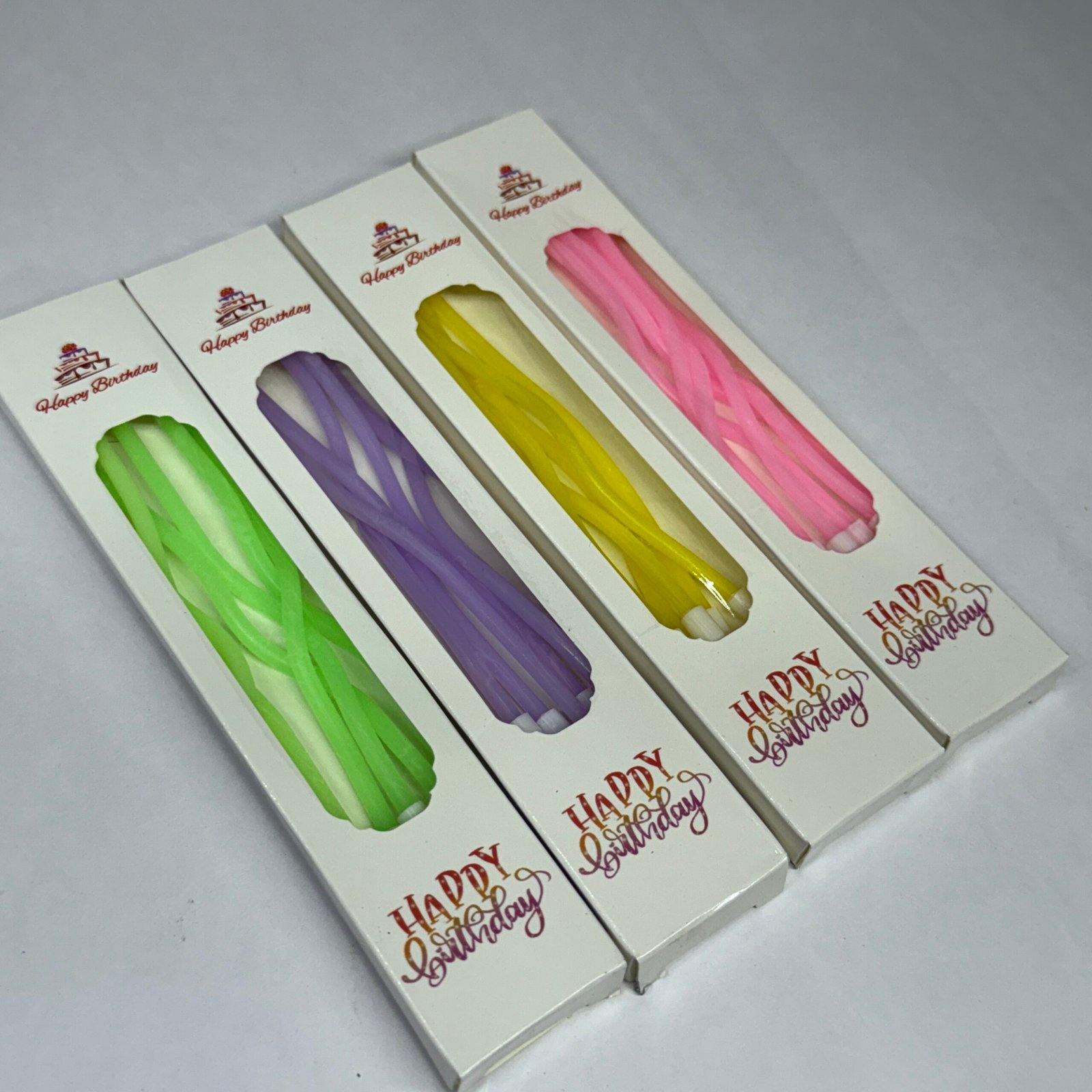 Pastel Curly Candles (Pack Of 6)