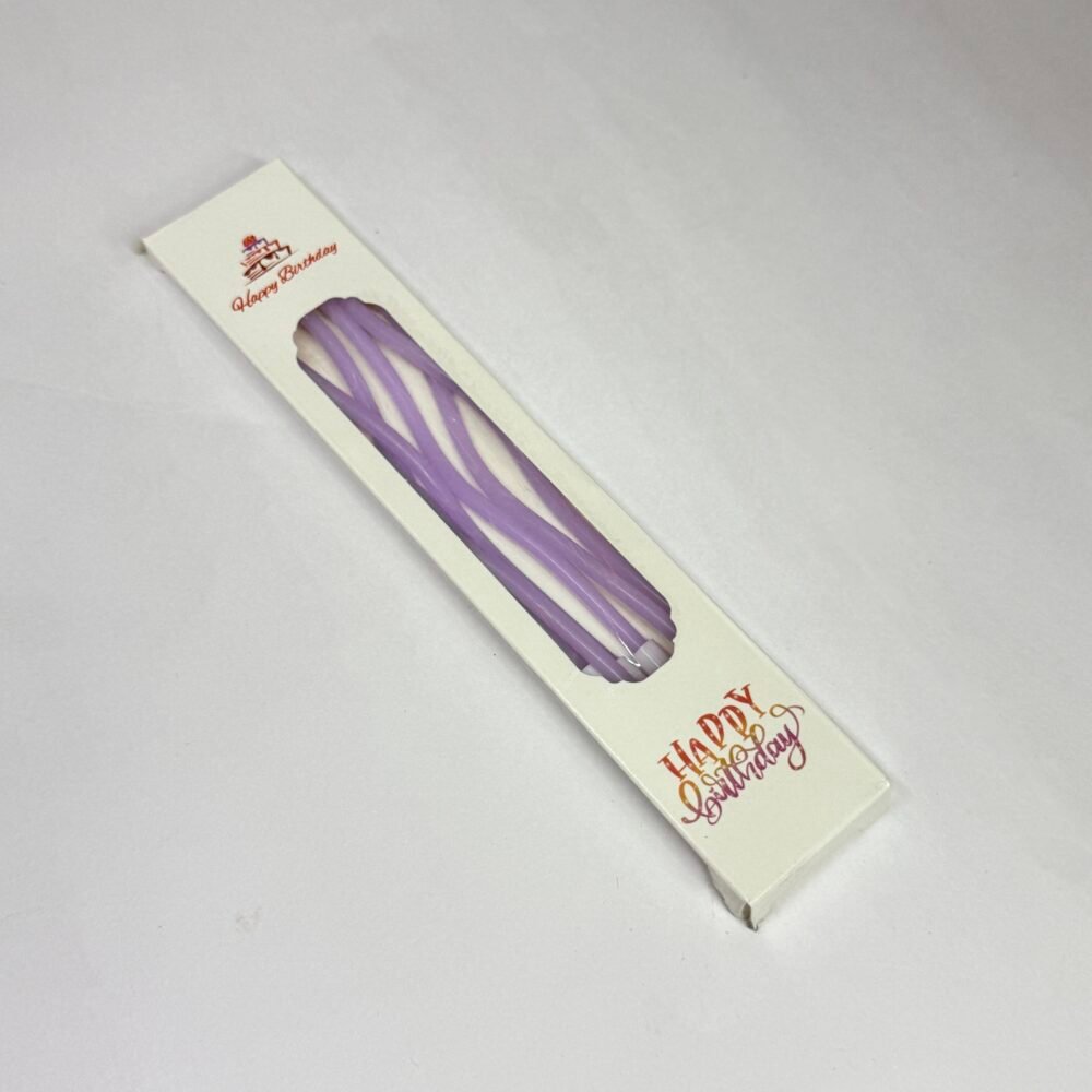 Pastel Curly Candles (Pack Of 6) - Lavender