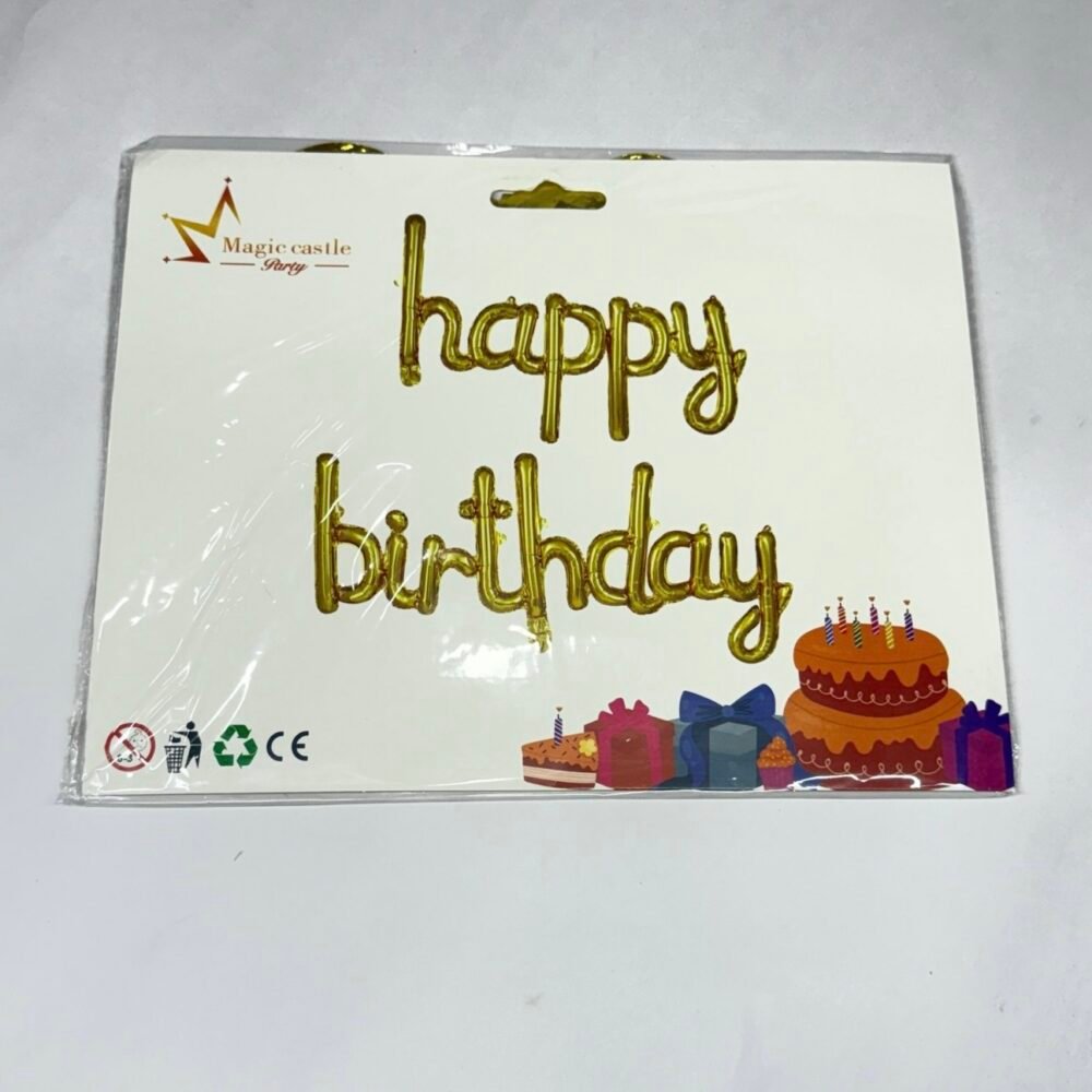 Happy Birthday Foil Ballon - Gold