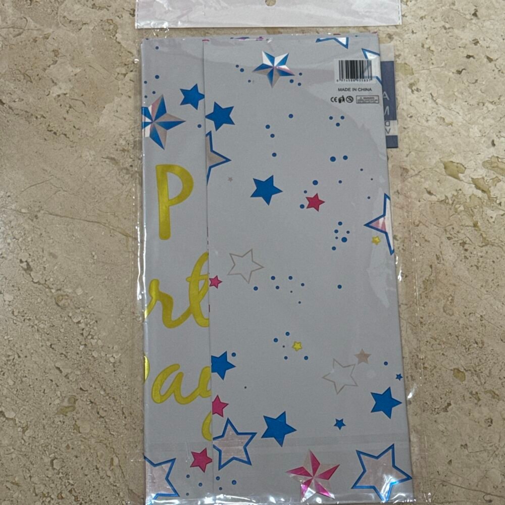 Happy Birthday Table Cover 54X72 - White