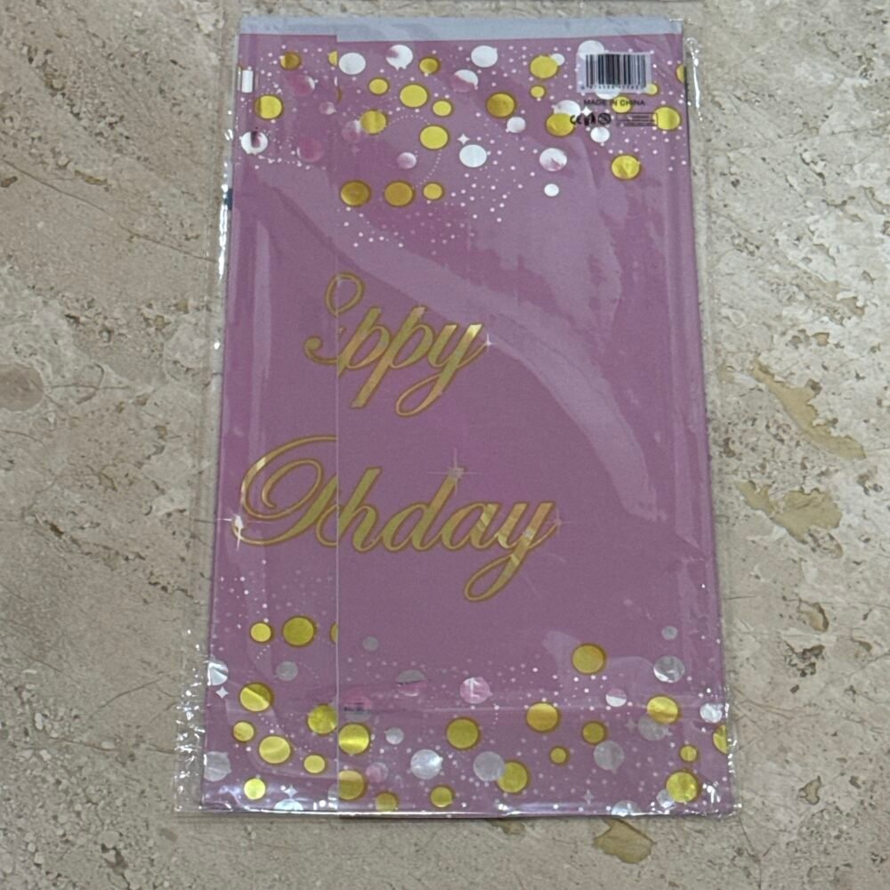 Happy Birthday Table Cover 54X72 - Pink