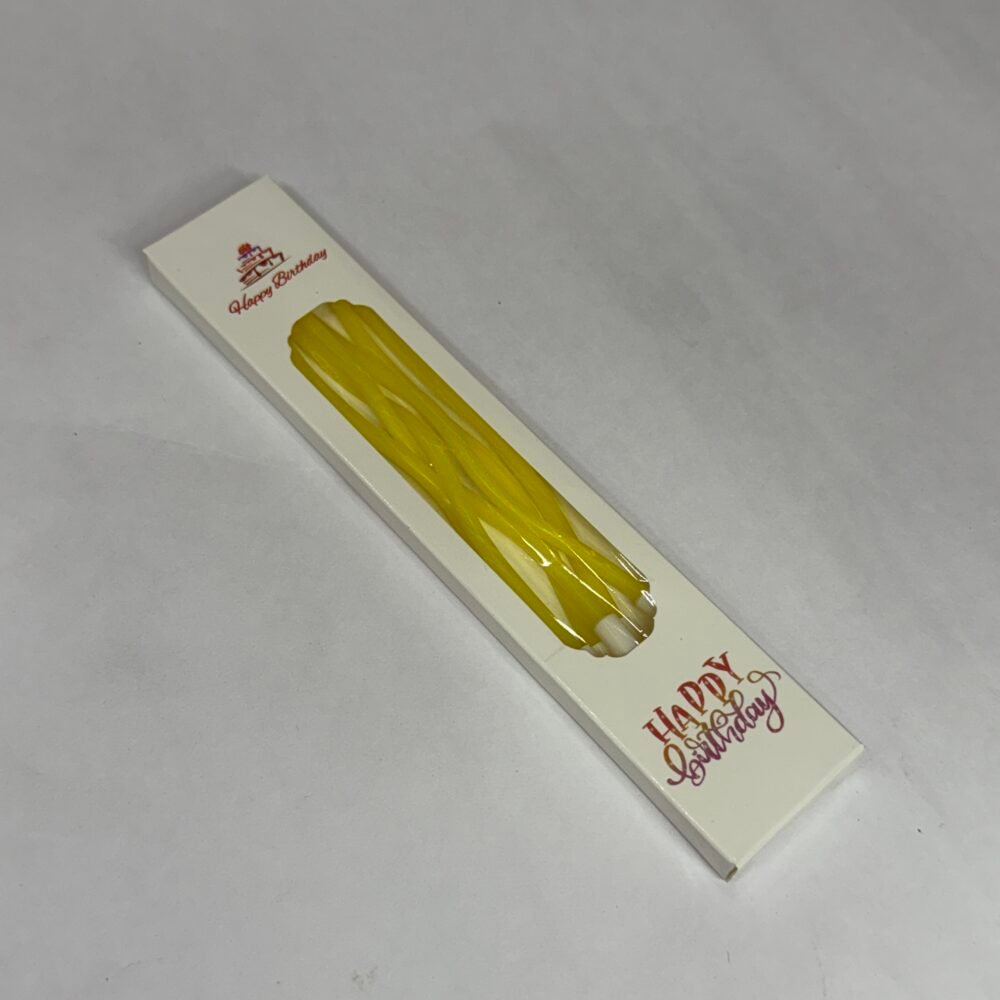 Pastel Curly Candles (Pack Of 6) - Yellow
