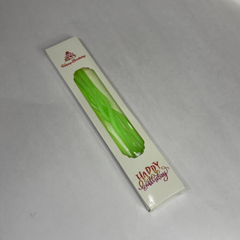 Pastel Curly Candles (Pack Of 6) - Green