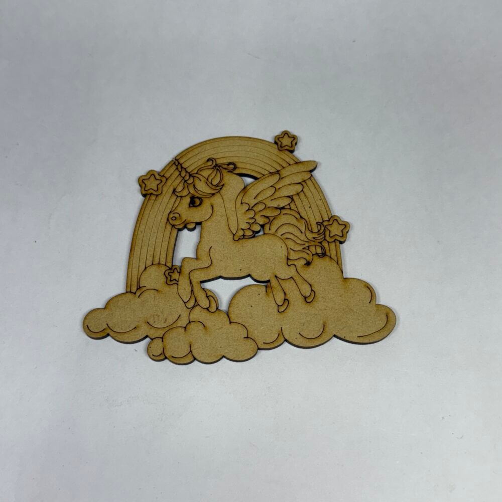 DIY Wooden Cartoon Painting Craft Kit With Paint And Brush - Unicorn