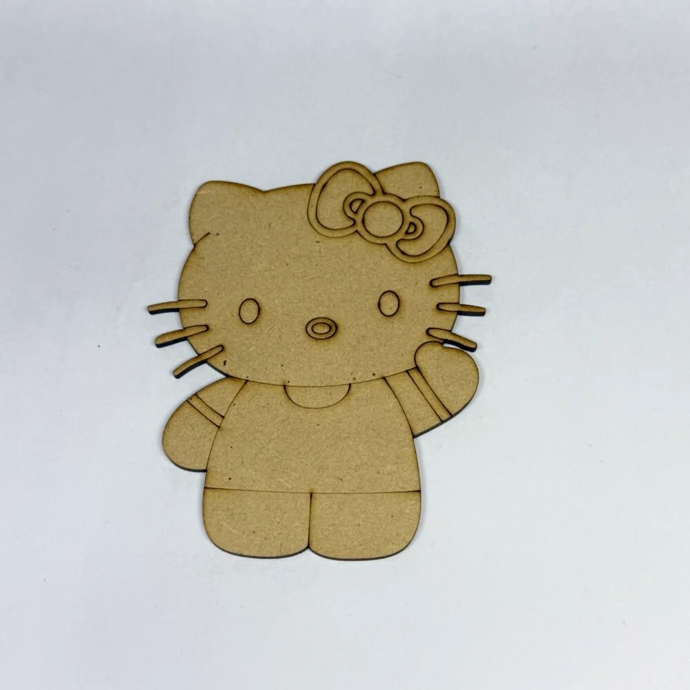 DIY Wooden Cartoon Painting Craft Kit With Paint And Brush - Kitty