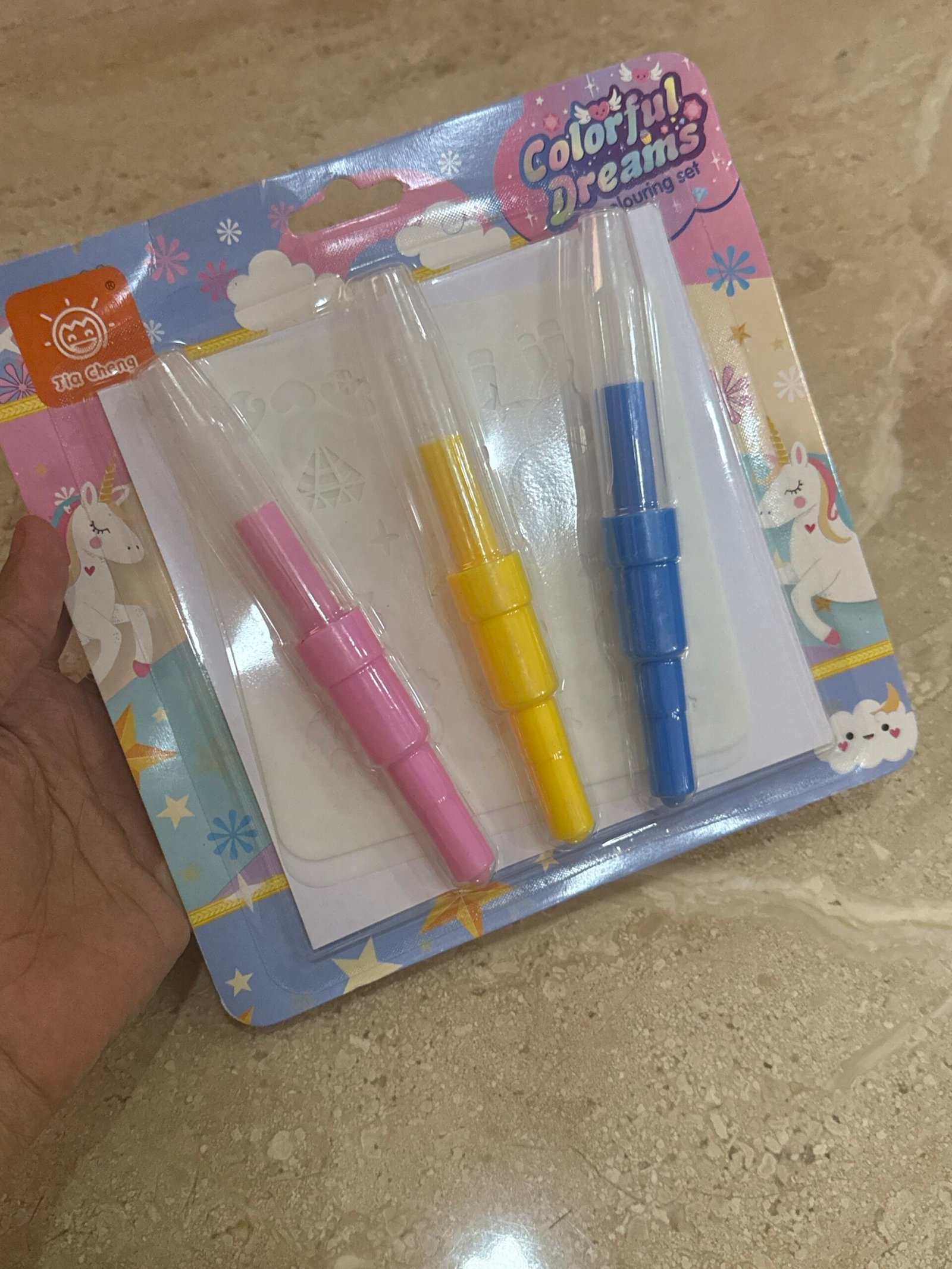 Blow pen with stencil